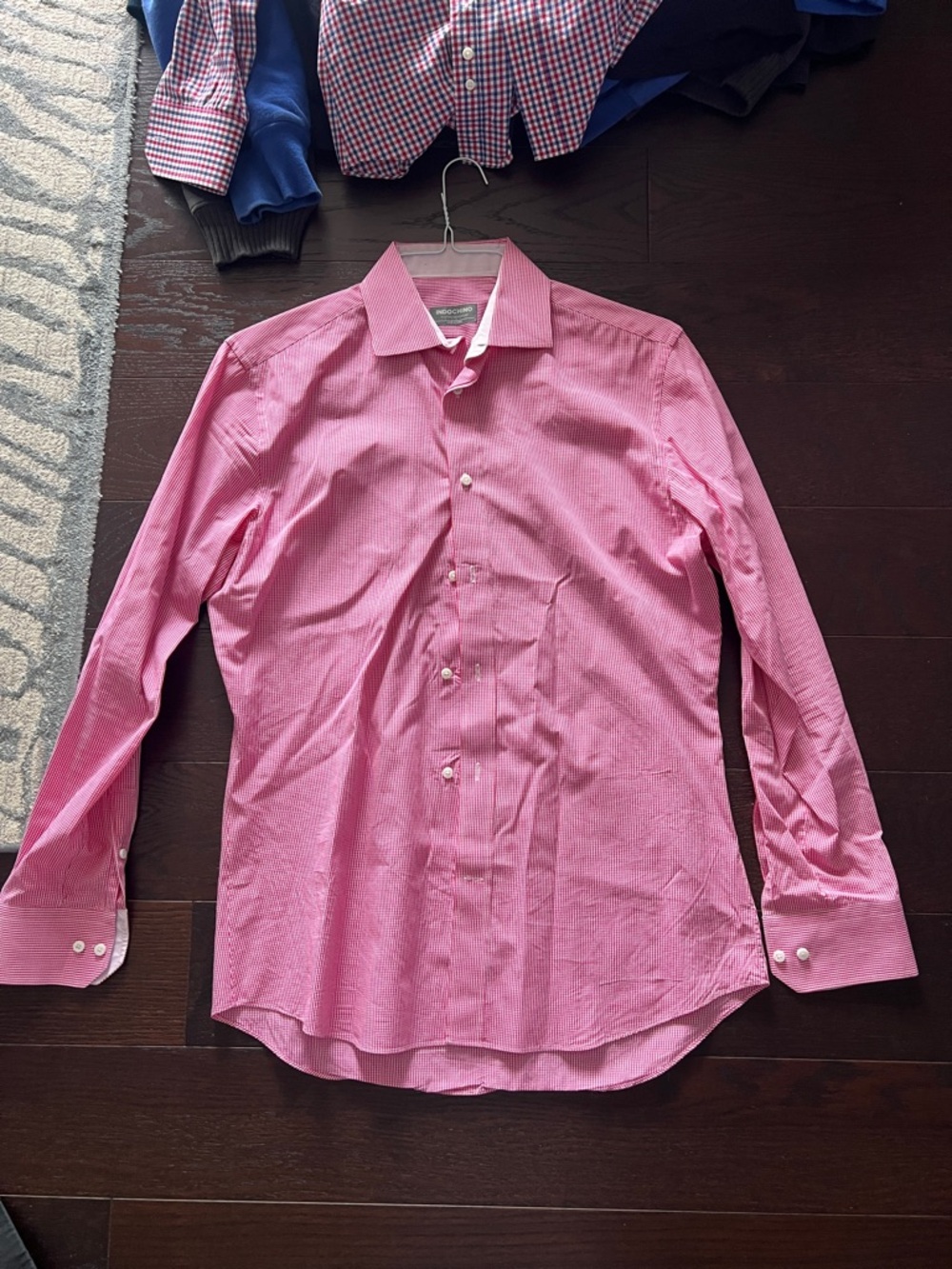 Indochino Men's Red / Pink Dress Shirt - Classic Button-Down Size S